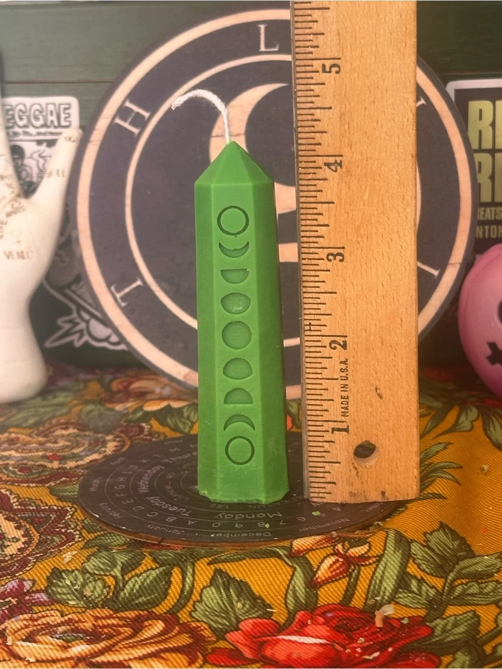 Green Moon Phase Candle